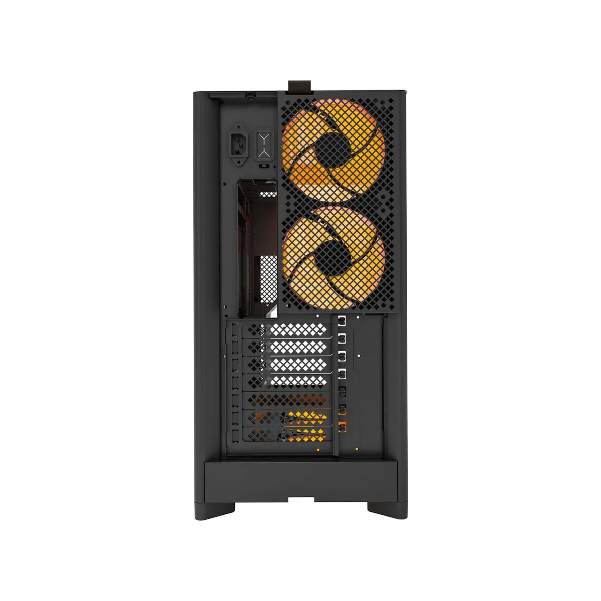 Montech HS02 PRO Tempered Glass ARGB Dual-chamber Mid-Tower Gaming Case - Black - HS02-PRO-B view 4