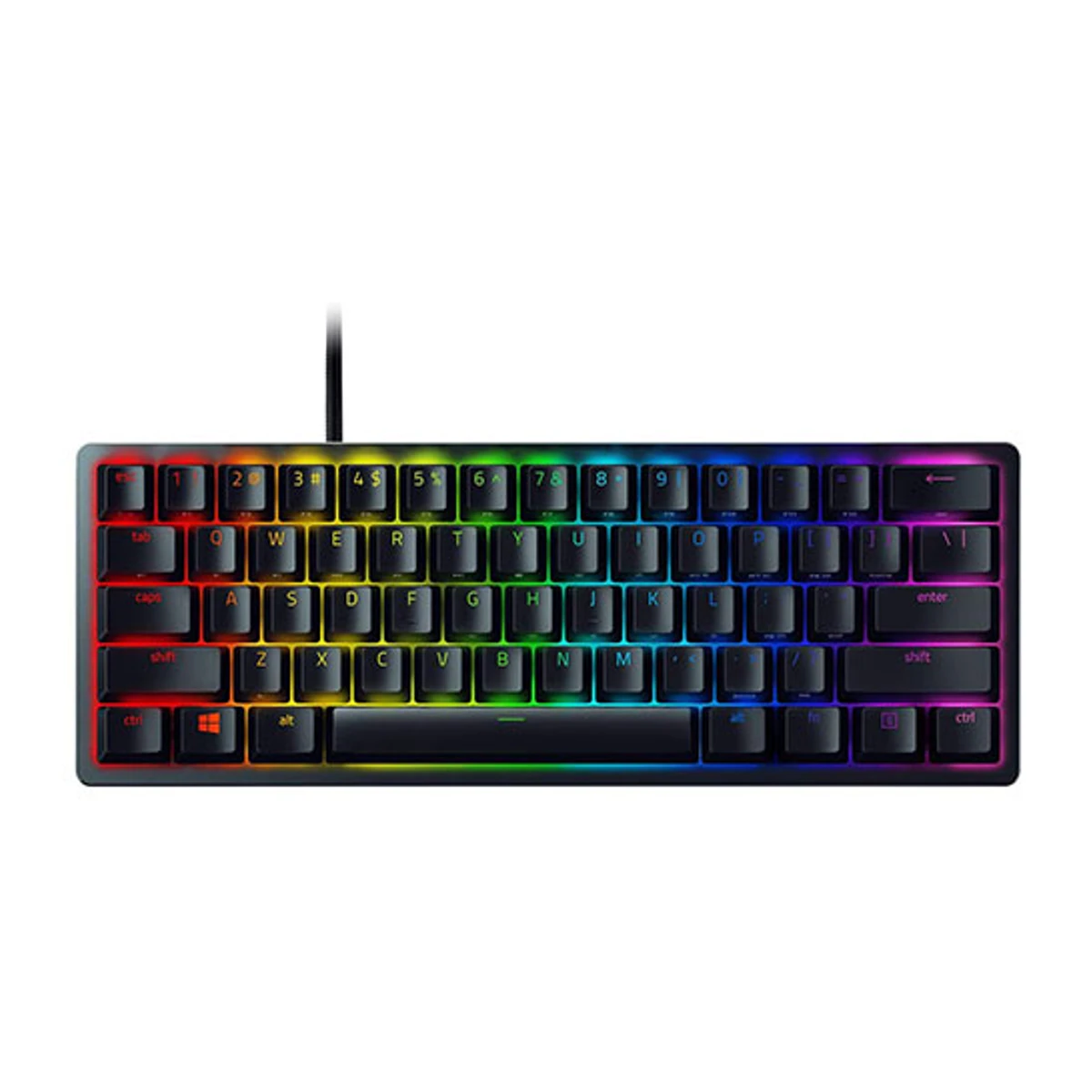 Razer Huntsman Mini 60% Gaming PBT Chroma RGB Keyboard with Clicky Purple Optical Switches | RZ03-03390100-R3M1