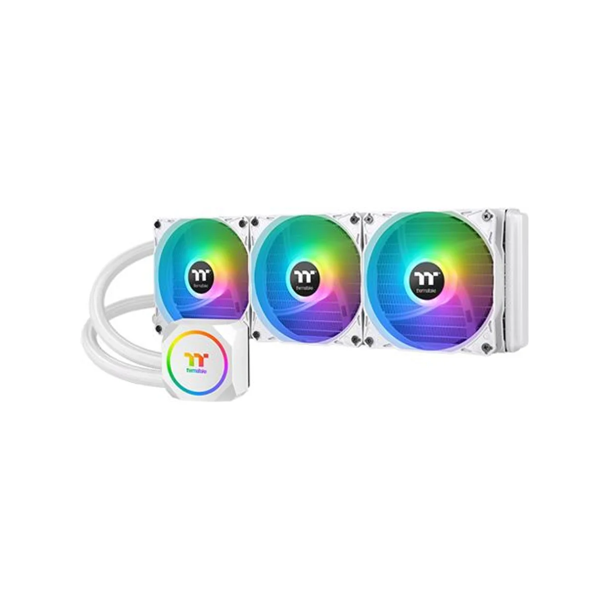 THERMALTAKE TH360 ARGB Sync AIO CPU Liquid Cooler - Snow Edition (120mm Fans, 360mm Radiator, Copper Block) - CL-W302-PL12SW-A