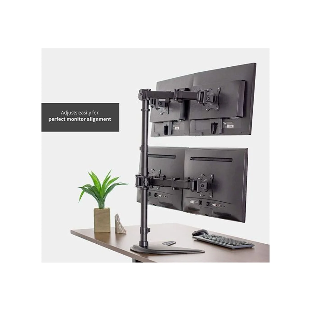 IDESIGN Quad Monitor Mount Fully Adjustable Free Standing Desk Mount for 4 LCD Screens (13-27 inch) - IDESIGN-4460 view 4