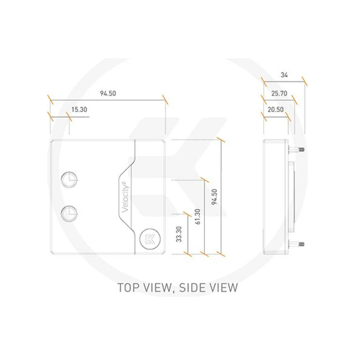 EKWB EK-Quantum Velocity² Intel 1700 Nickel + Plexi CPU Water Block - 3831109857663 view 2