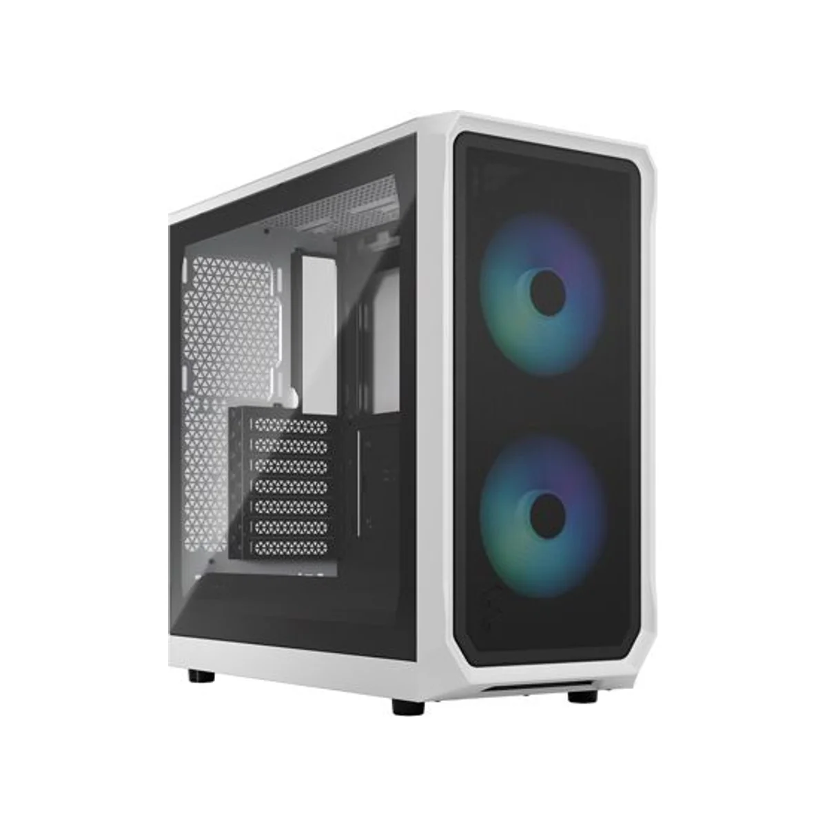 Fractal Focus 2 Clear Tint Tempered Glass RGB ATX Gaming Case - White - FD-C-FOC2A-04