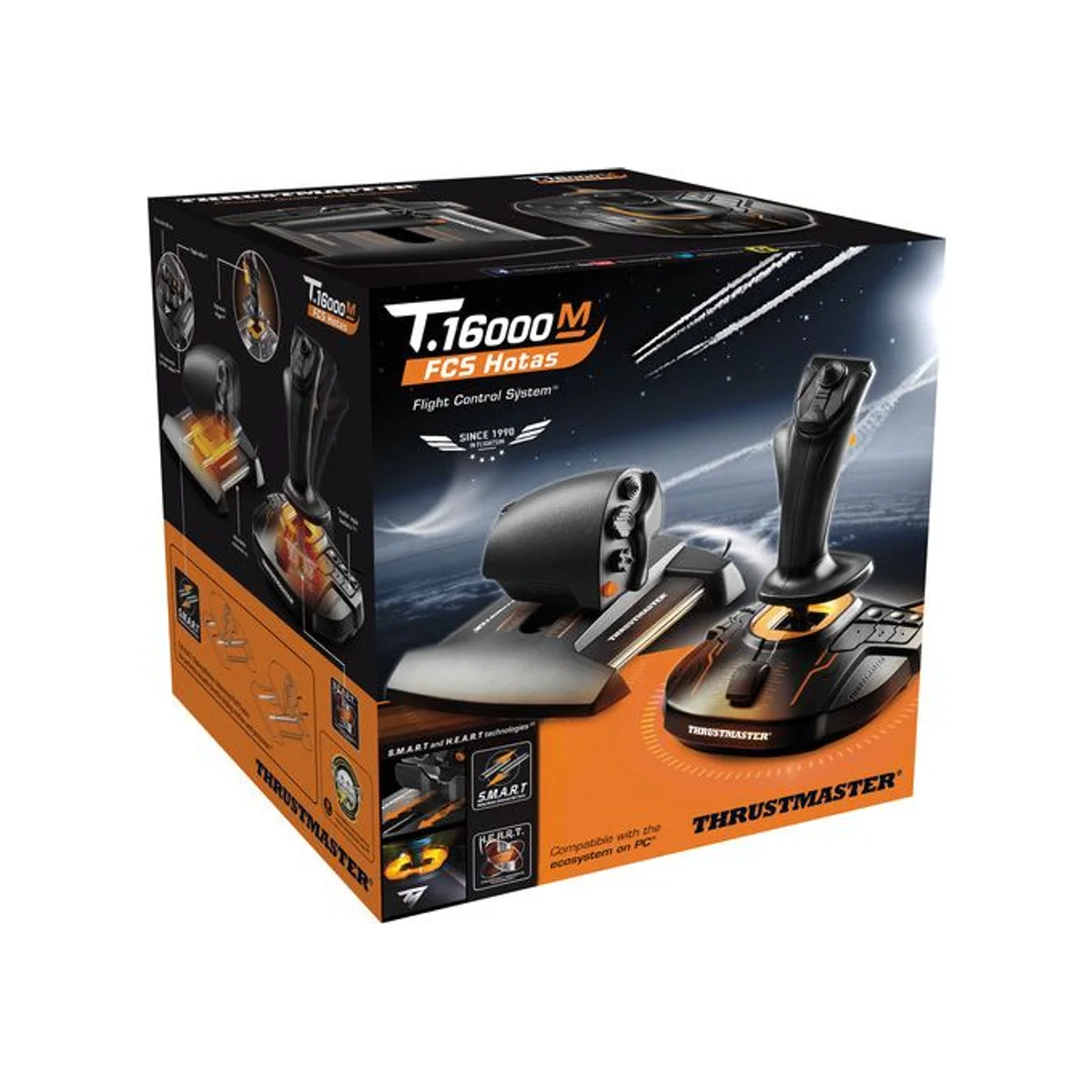 Thrustmaster T.16000M FCS Flight Pack Joystick, Rudder Pedals, and Throttle - PC (H.E.A.R.T HallEffect, S.M.A.R.T) - TM-JSTK-T16000-FCS-FGHTPK view 4