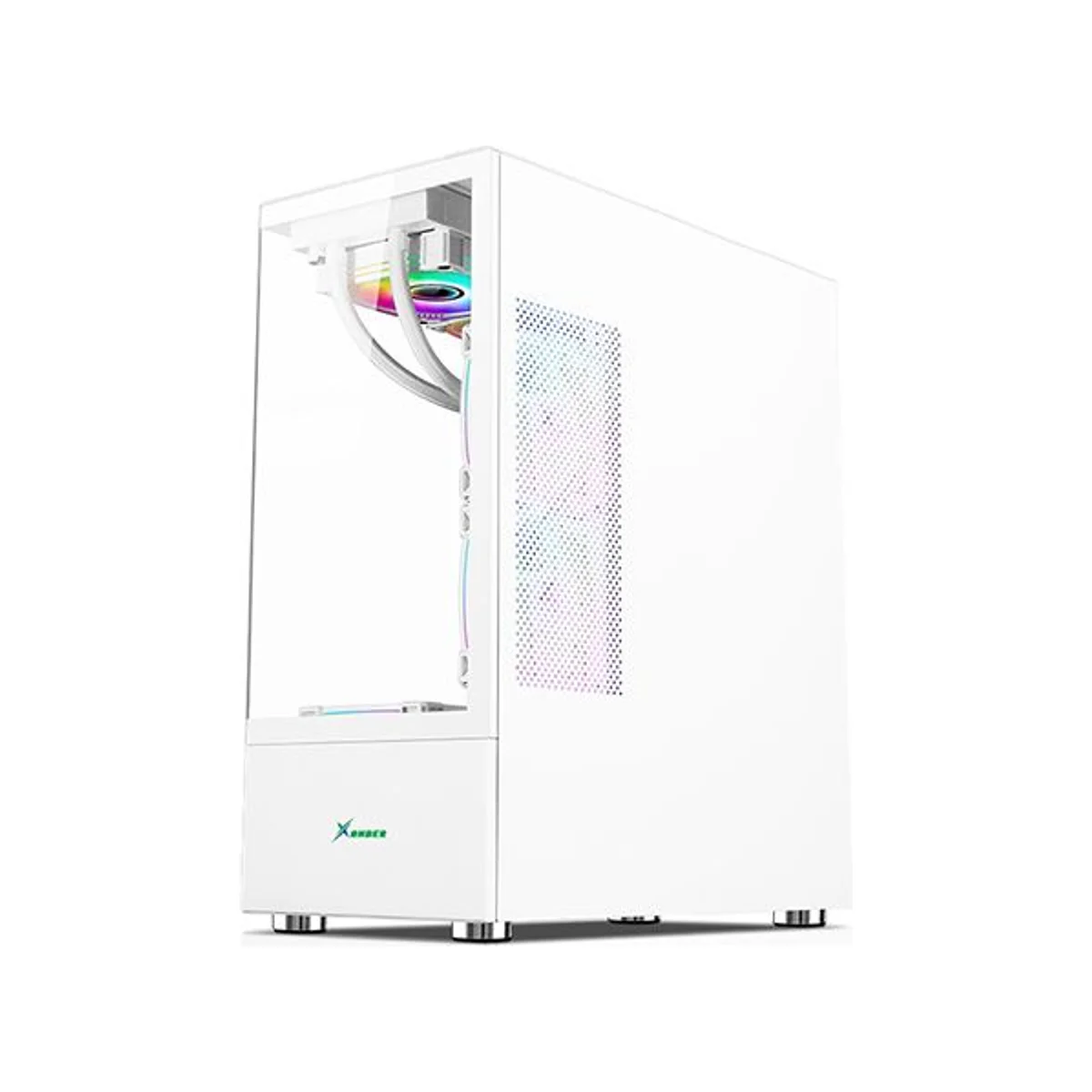 Xander Jupiter Tempered Glass ARGB ATX Gaming Case - White - WCA0320 view 3