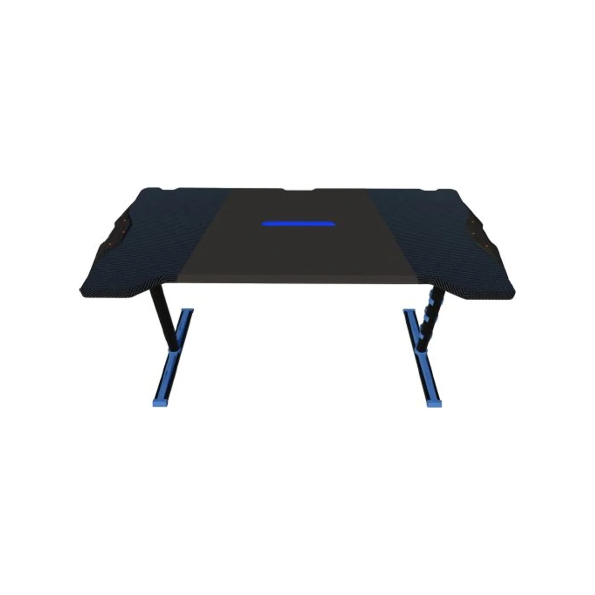TWISTED MINDS GDTS-4F Gaming Desk - Blue (LED Lighting, Manual Height Adjustable, Carbon Fabric Pattern) - GDTS-4-F-1807-Blue