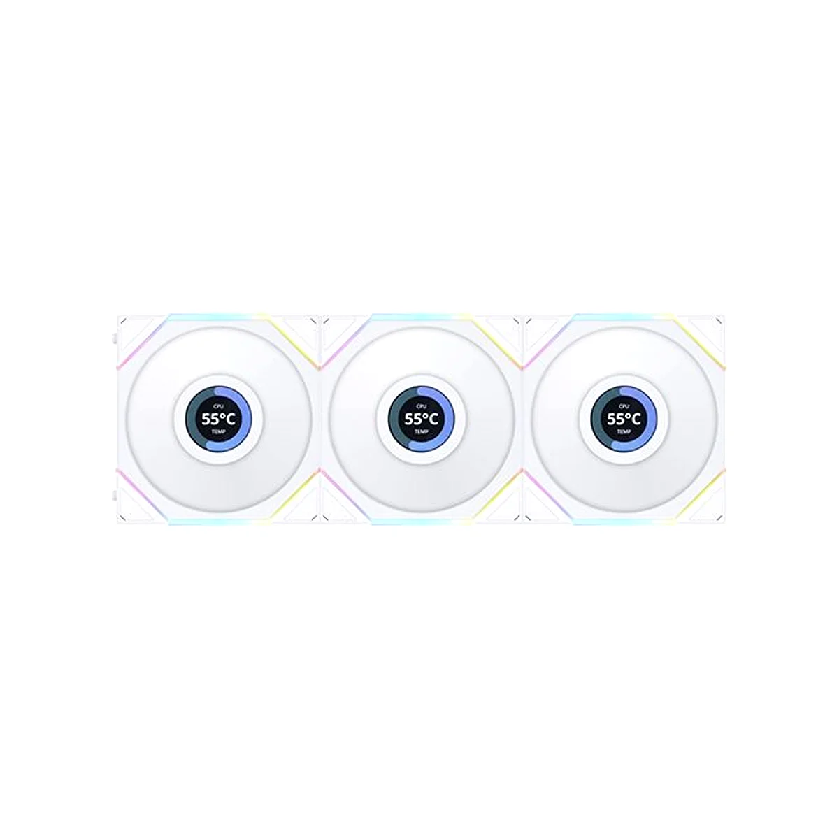 Lian Li UNI FAN TL120 LCD RGB Triple-Pack Fan - White - G99.12TLLCD3W.00 view 2