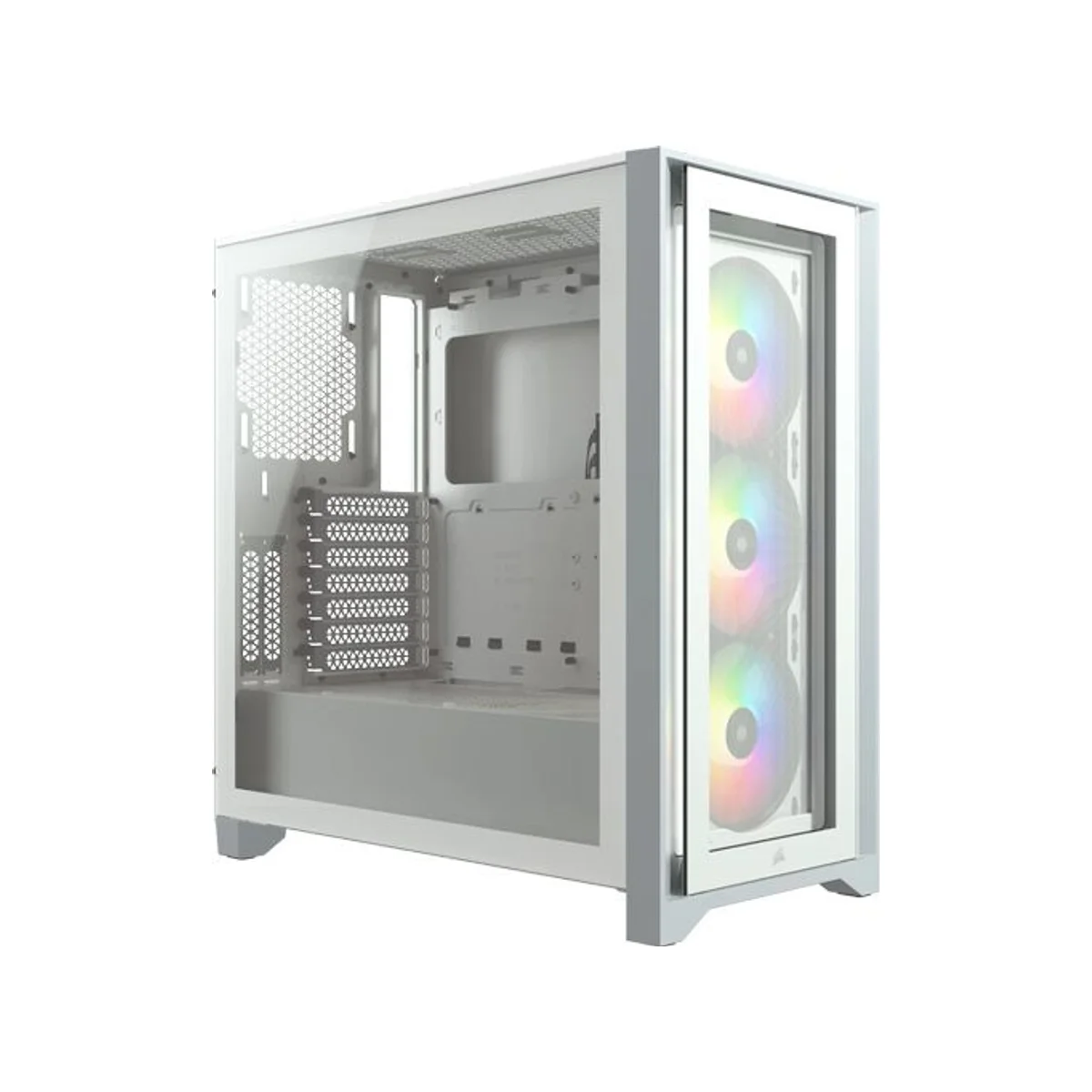 Corsair ICUE 4000X Tempered Glass RGB Mid-Tower Gaming Case - White - CC-9011205-WW