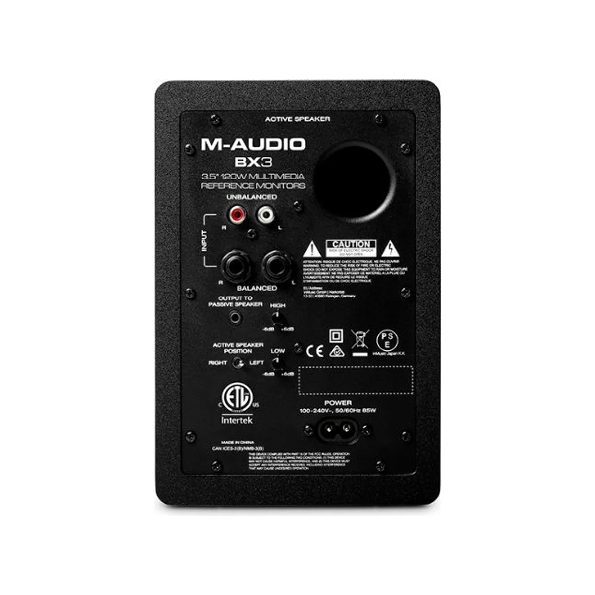 M-AUDIO BX3 Professional Multimedia Speakers (120W Peak, 3.5" Woofer, 1" Silk Dome Tweeter, Multiple Inputs) - MAUDIOBX3 view 4