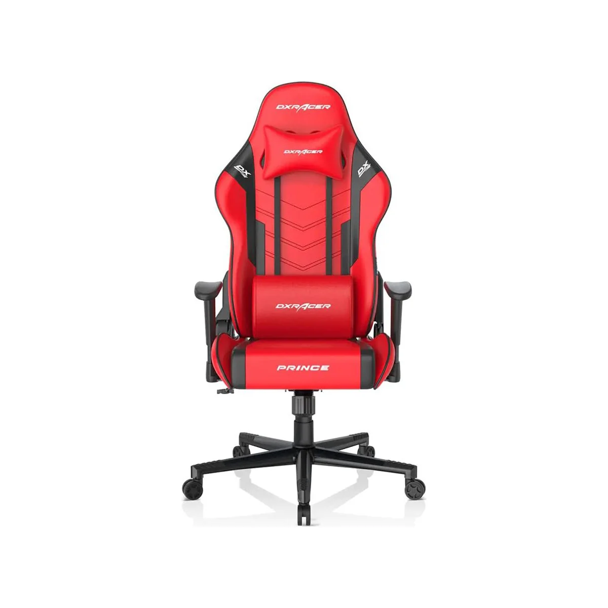 DXRACER Prince Series P132 Gaming Chair (Black/Red) (Up to 198 lbs, Premium Foam Pillow, Steel Frame, 2D Armrests) - GC-P132-RN-F2-158