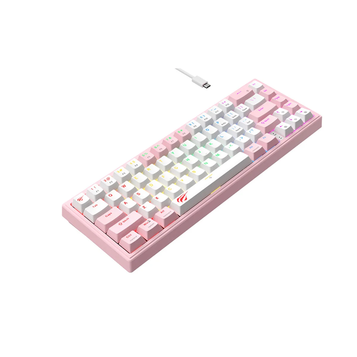 HAVIT 75% Compact Blended Light Mechanical Keyboard - Pink | KB874L view 3
