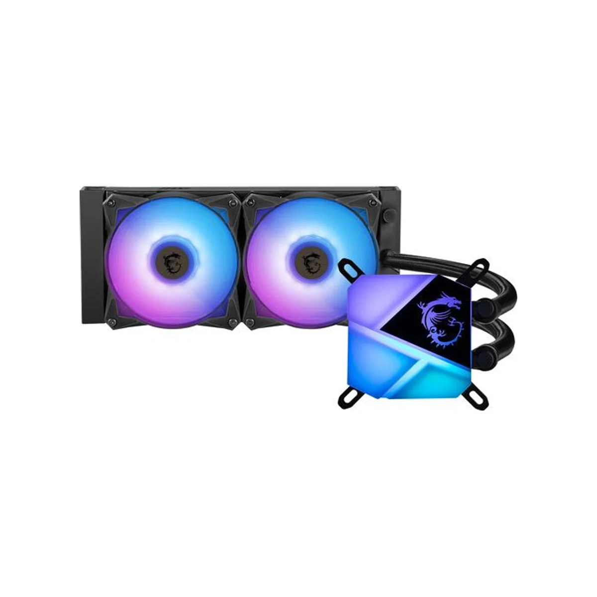 MSI MAG CORELIQUID C240 ARGB CPU Liquid Cooler (120mm Fans, RGB Lighting, PWM Control) - 306-7ZW2R11-813