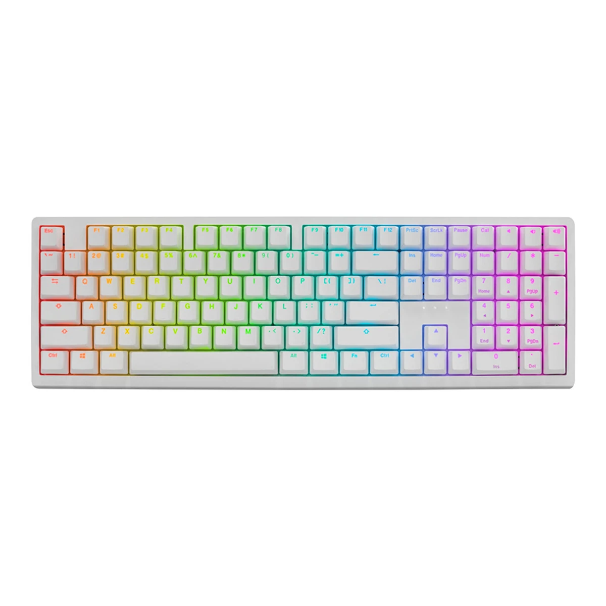 Ducky Zero 6108 Cherry MX2A Arabic Layout Wireless Mechanical Keyboard - White | KZZ1BDI00644