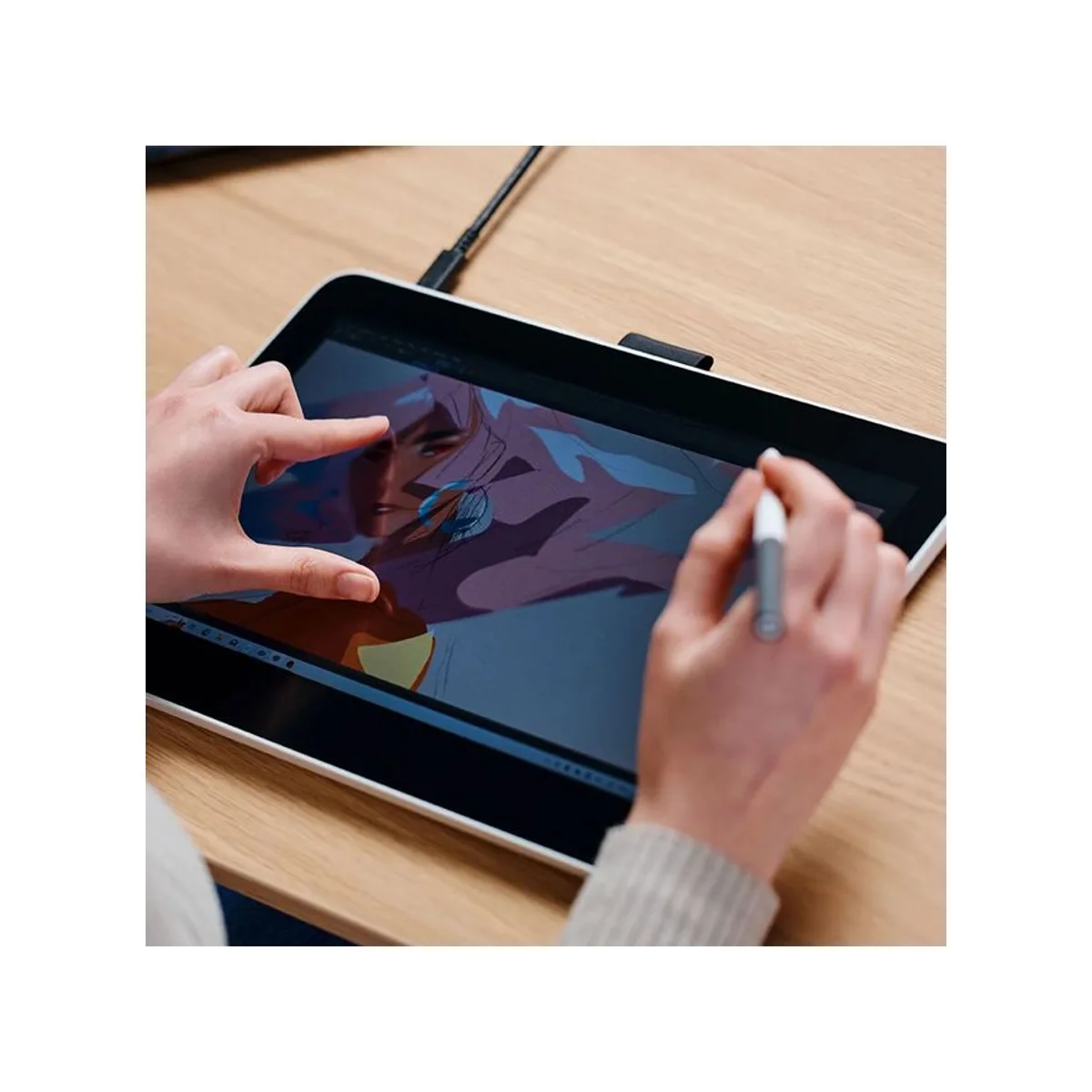Wacom One 13 Pen Display Creative Graphic Tablet - White (Key Specs: White, 13.3 Inch FHD, EMR Technology) - DTC133W0B - DTC133W0B-1 view 7