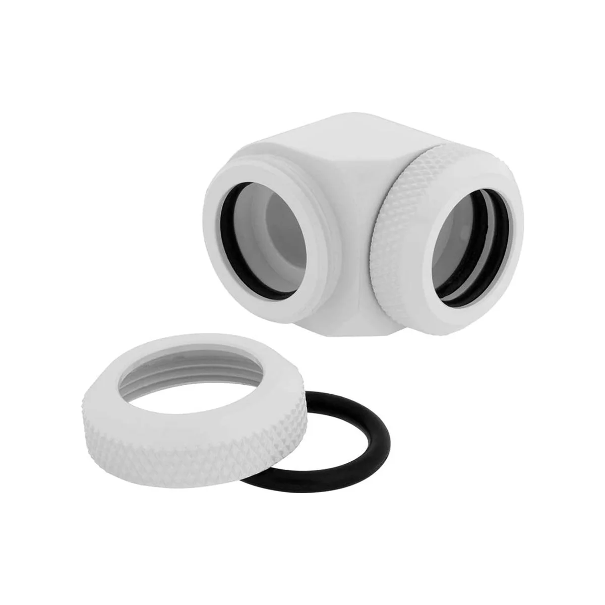 CORSAIR Hydro X Series XF Hardline 90° 14mm OD Fitting Twin Pack - White - CX-9052020-WW view 3
