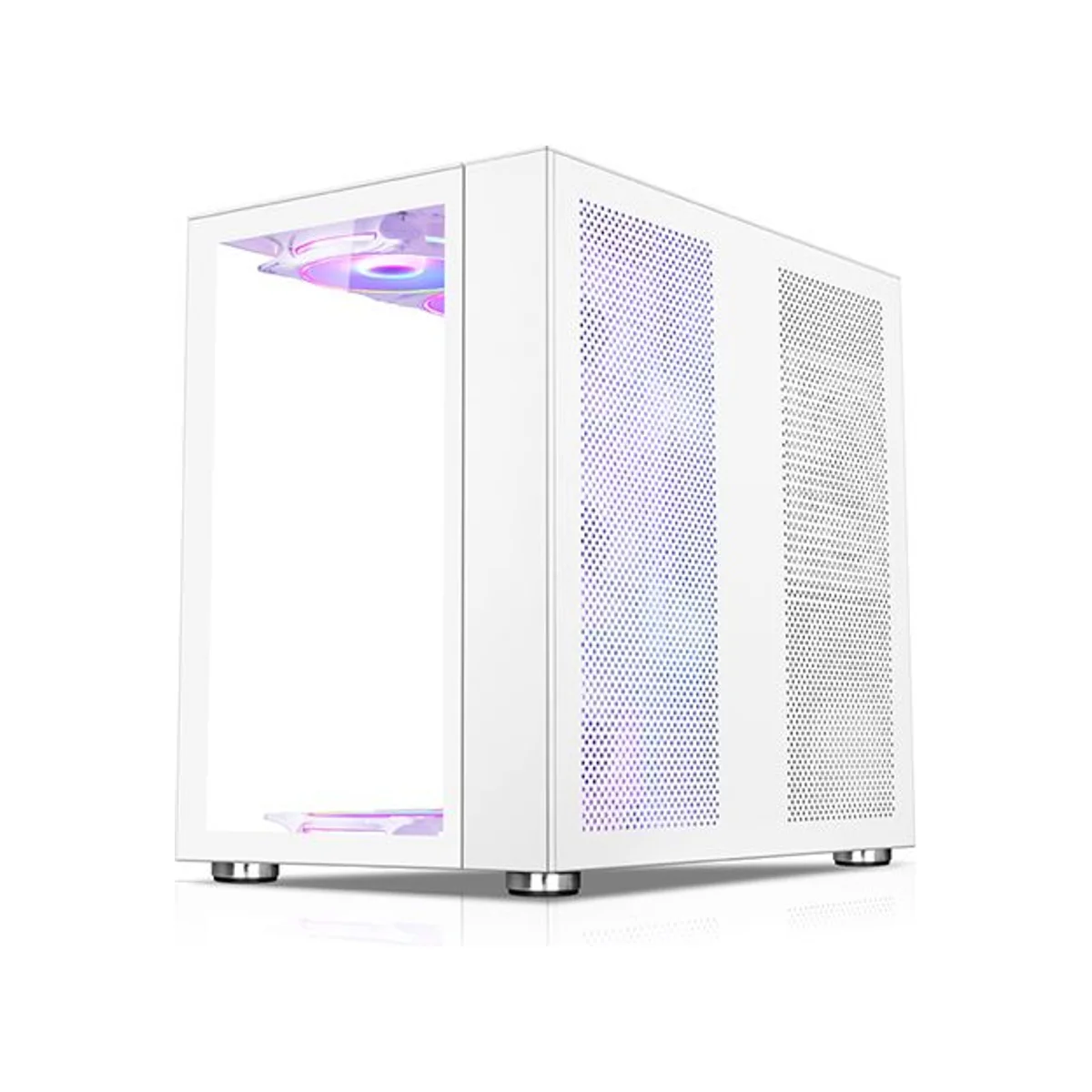 Xander Neptune Tempered Glass ATX Gaming Case - White - WCA0016 view 3