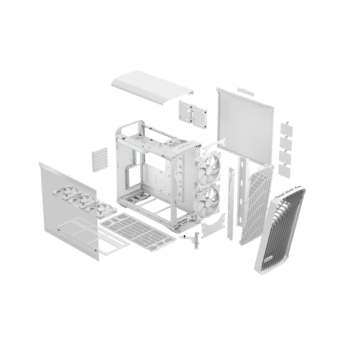 Fractal Torrent Clear Tint Tempered Glass RGB E-ATX Gaming Case - White - FD-C-TOR1A-07 view 6
