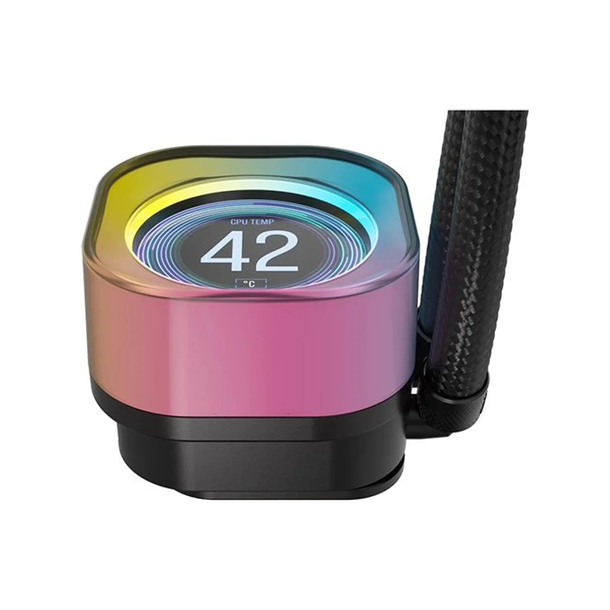 CORSAIR iCUE LINK H150i LCD CPU Liquid Cooler - Black (360mm Radiator, QX120 RGB Fans, Customizable LCD Screen) - CW-9061008-WW view 3
