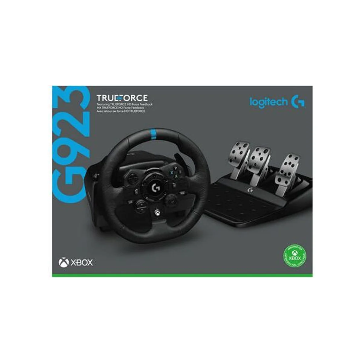 Logitech G923 TrueForce Racing Wheel for Xbox and Playstation - Racing Wheel, Pedals, Power Supply - 941-000161