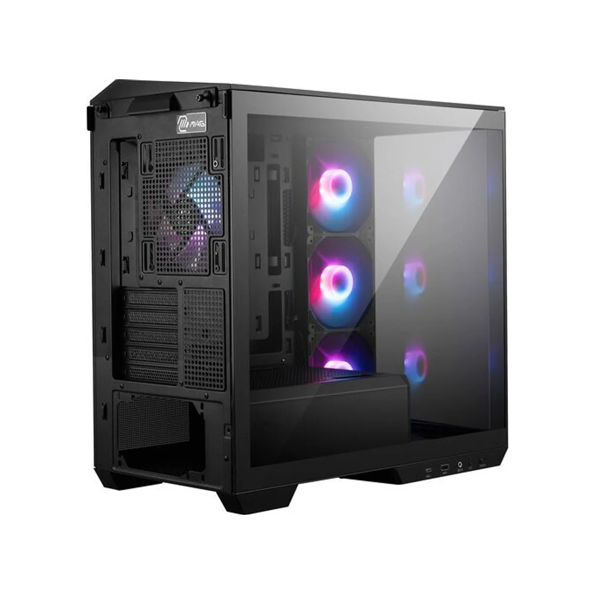 MSI MAG PANO M100R PZ Tempered Glass Mid-Tower Gaming Case - Black - 306-7G24R21-809 view 3