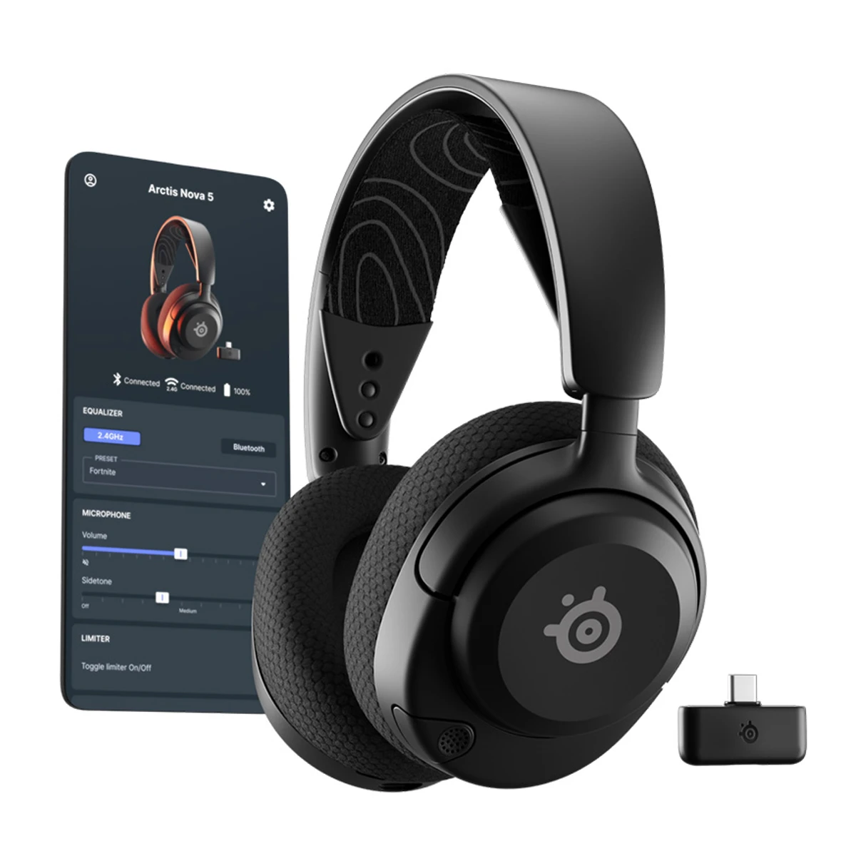 SteelSeries Arctis Nova 5 Wireless 7.1 Gaming Headset - Black | 61670 view 2