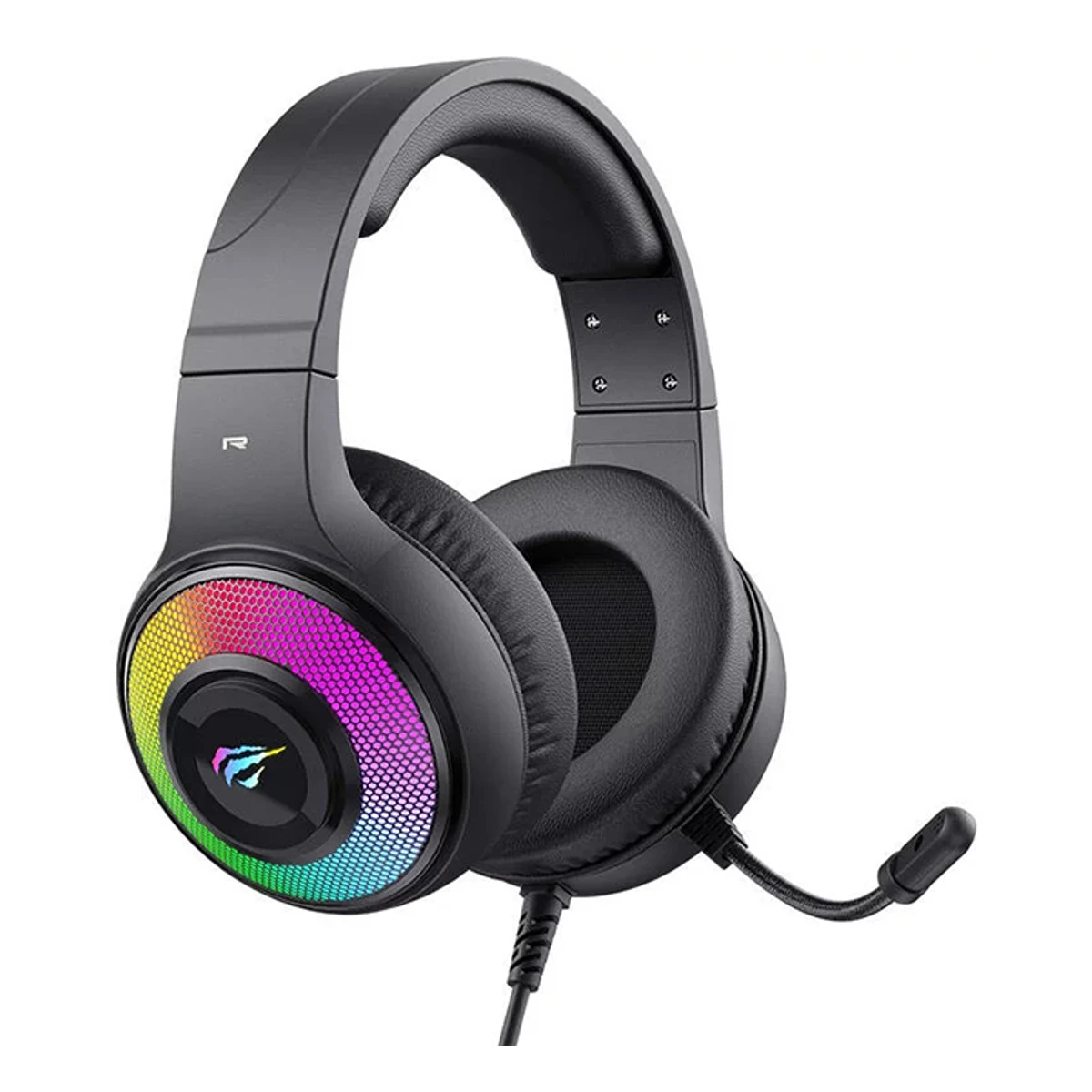Havit H2042D Wired RGB Gaming Headphones - Black | H2042d view 2
