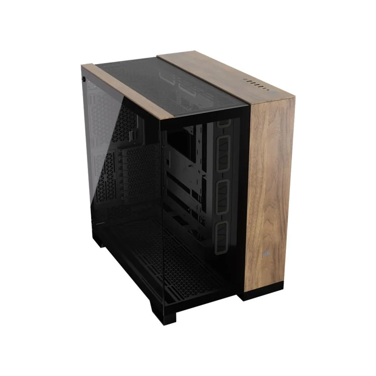 Corsair 6500X Dual-chamber Wood Edition Mid-Tower Gaming Case - Black - CC-9011282-WW