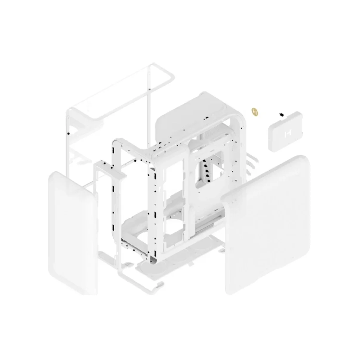 HYTE X50 Modern Performance Laminated Acoustic Glass ATX Gaming Case - Snow White - CS-HYTE-X50G-WW view 5