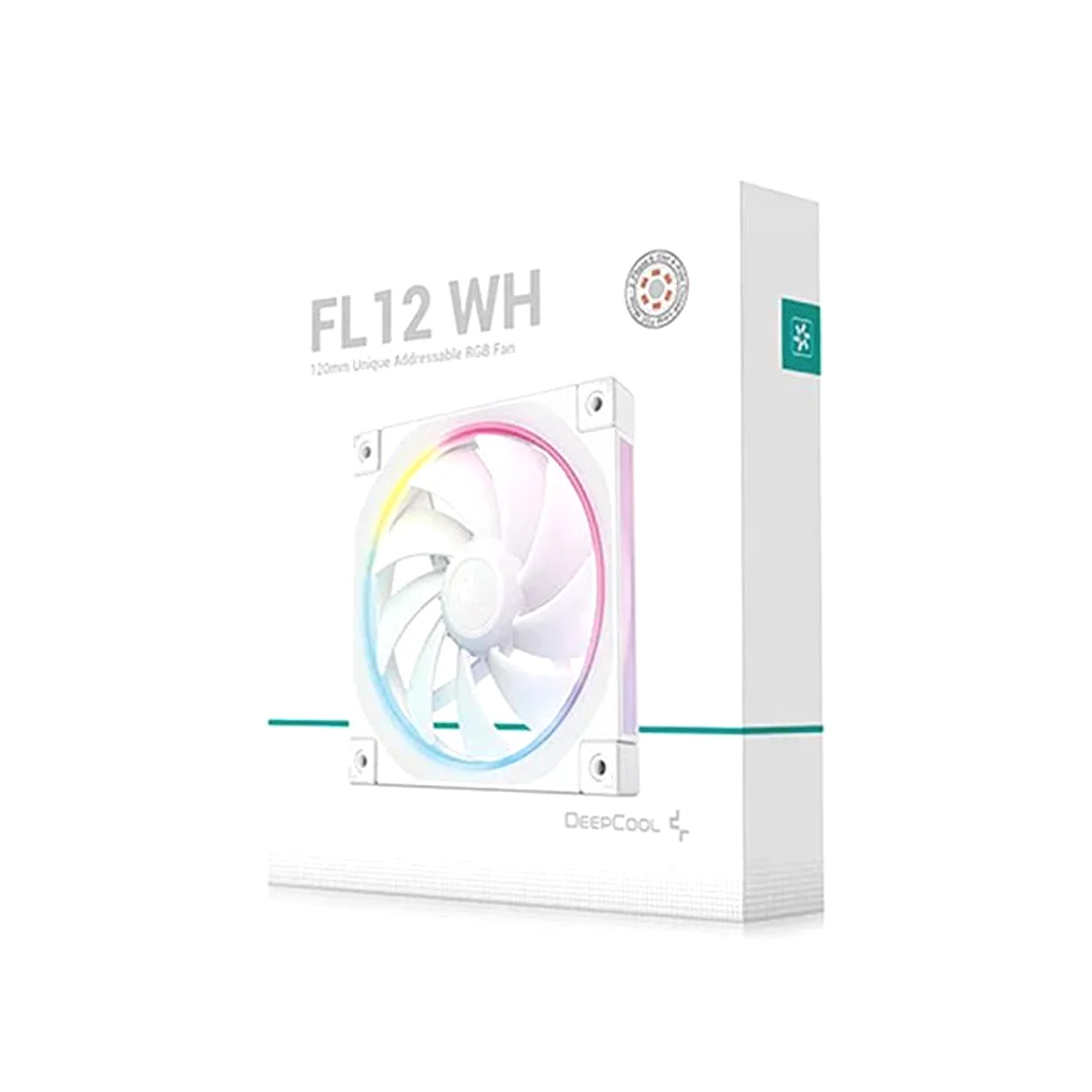 DeepCool FL12 RGB LED 120mm PWM Single Fan - White - R-FL12-WHAPN1-G view 5