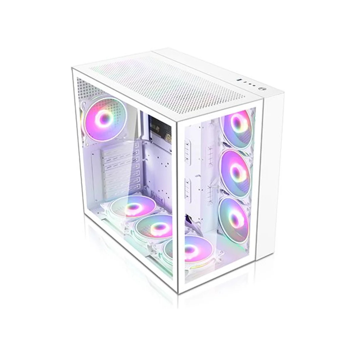 Xander Neptune Tempered Glass ATX Gaming Case - White - WCA0016 view 2