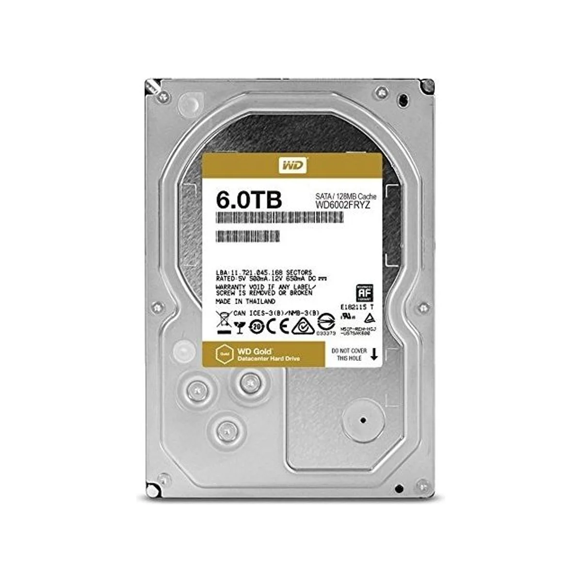 Western Digital WD Gold 6TB 7200RPM 128MB Cache SATA 6Gb/s 3.5" Enterprise HDD – WD6002FRYZ