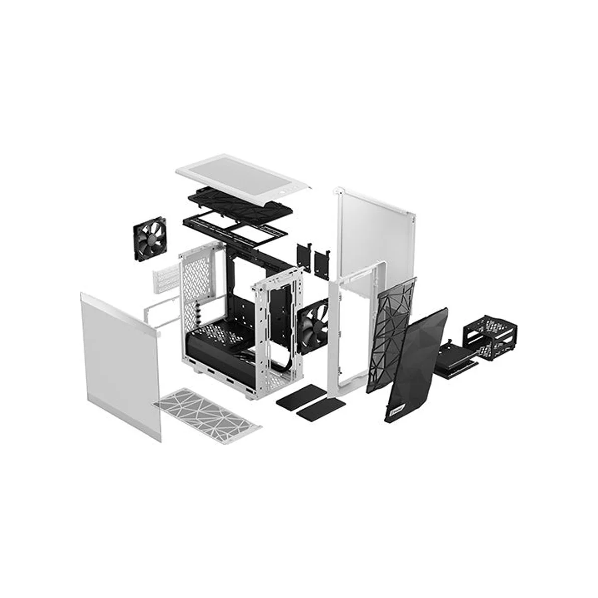 Fractal Meshify 2 Mini White TG clear tint Micro ATX Mid Tower Case (White, mATX, Up to 7 Fans, Tempered Glass) - FD-C-MES2M-02 view 9