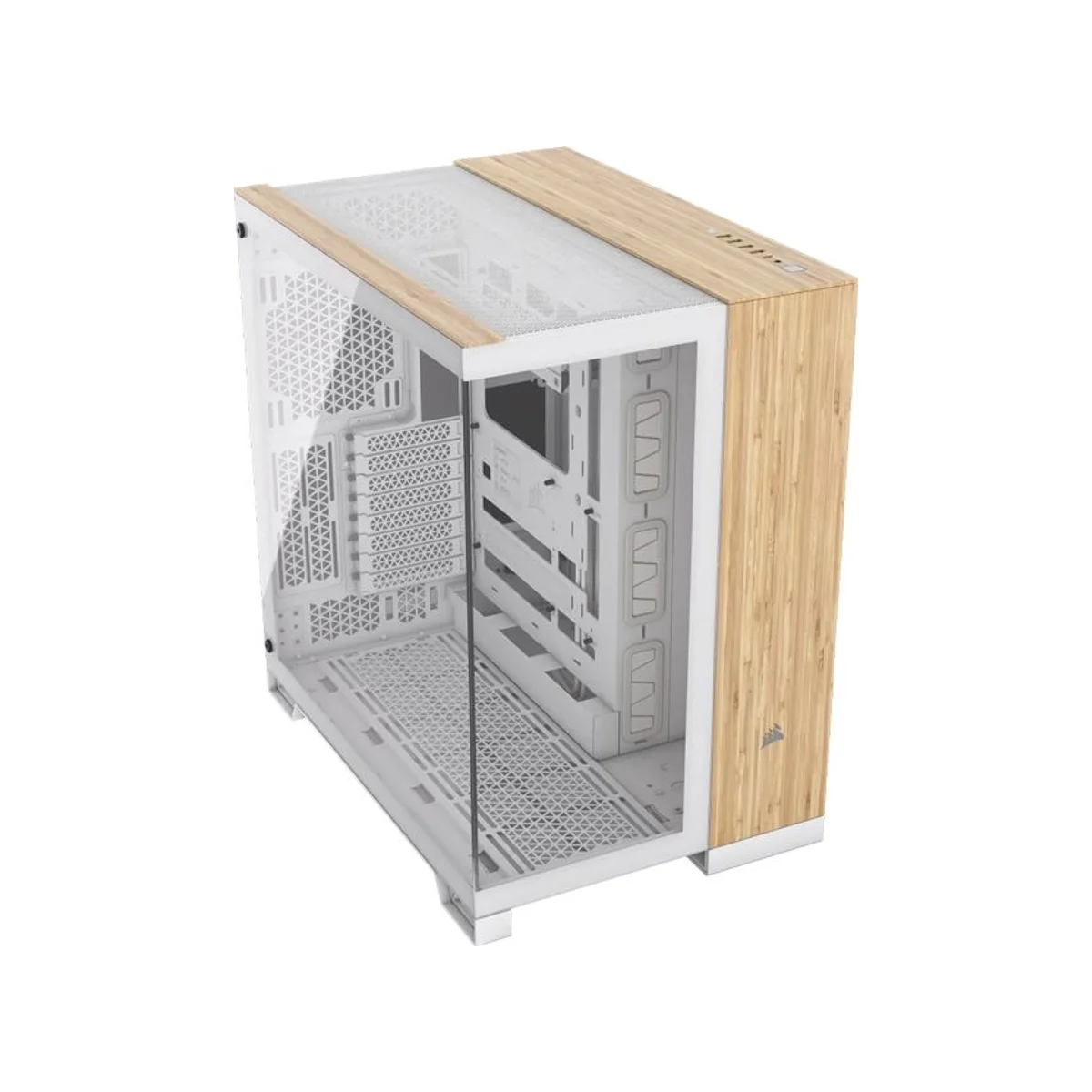 Corsair 6500X Dual-chamber Wood Edition Mid-Tower Gaming Case - White - CC-9011284-WW