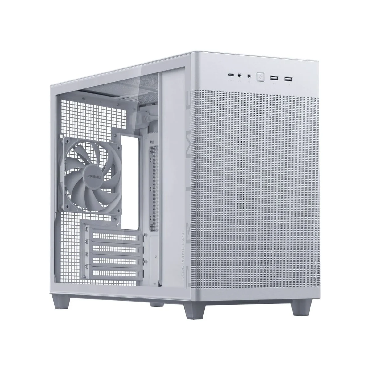 Asus Prime AP201 Tempered Glass Micro-ATX Gaming Case - White - 90DC00G3-B39010