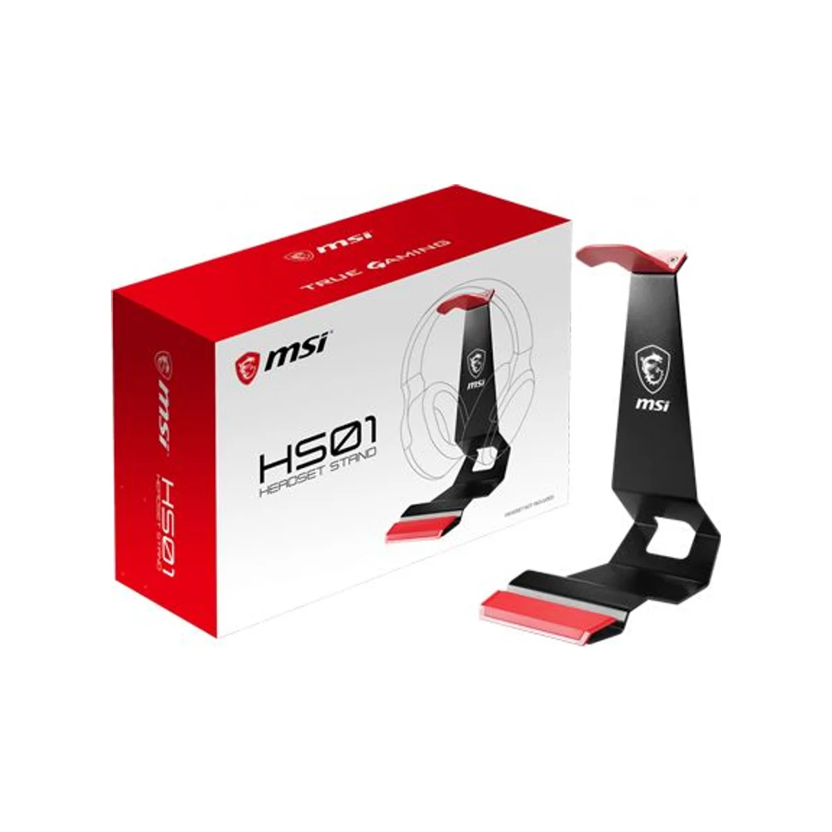 MSI HS01 Headset Stand with Wireless Charger - Metal/Plastic/Rubber - HS01
