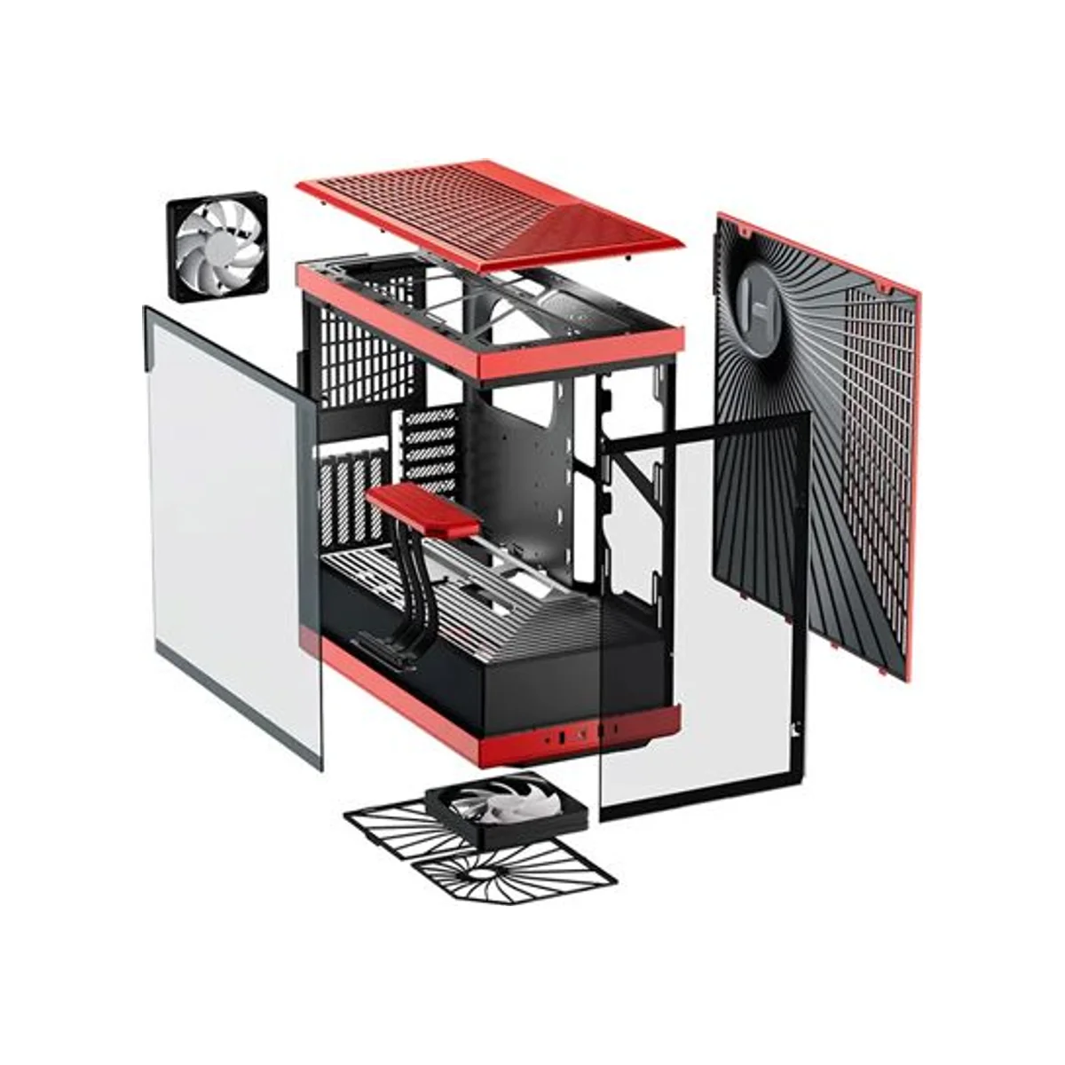 HYTE Y40 Mid-Tower S-Tier Aesthetic Case - Black/Red - CS-HYTE-Y40-BR view 5