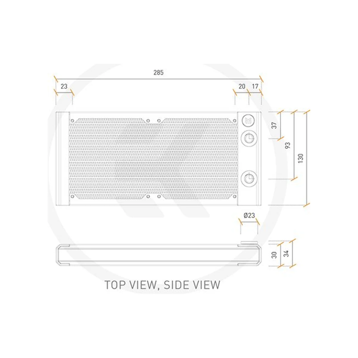 EKWB EK-Quantum Surface S240 Dual Fan Radiator - White | 240mm, 20 FPI - 3831109838976 view 4