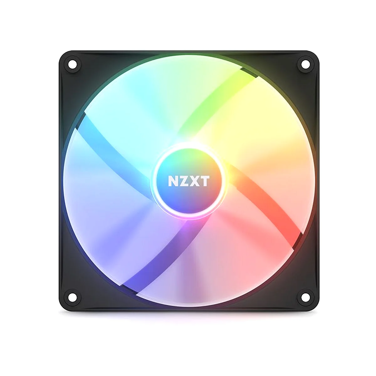 NZXT F140 RGB Core 2 x 140mm Hub-Mounted Twin Pack Fans - Black - RF-C14DF-B1 view 2