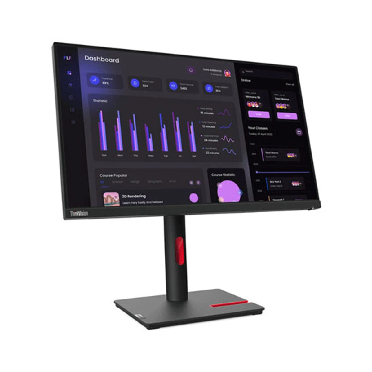Lenovo ThinkVision T24i-30 23.8" FHD IPS Monitor (VGA/HDMI/DP) - 63CFMATXUK view 2