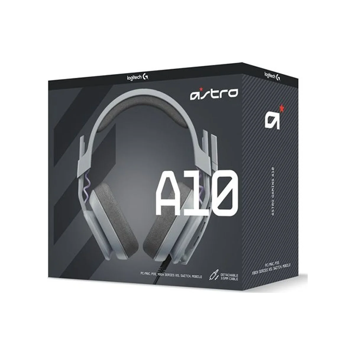 ASTRO A10 Gen 2 Stereo Gaming Headset - Gray (32mm Drivers, Flip-to-Mute Mic, Over-Ear) - 939-002071 view 3