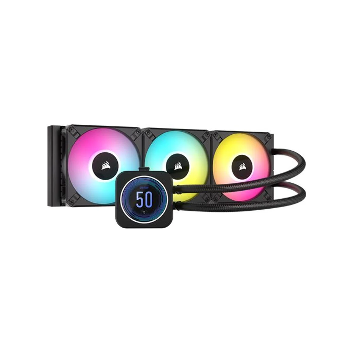 CORSAIR iCUE H150i ELITE LCD XT Display RGB Liquid CPU Cooler - Black (360mm Radiator, AF RGB ELITE Fans, IPS LCD) - CW-9060075-WW