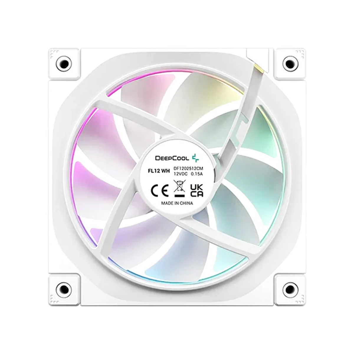 DeepCool FL12 RGB LED 120mm PWM Single Fan - White - R-FL12-WHAPN1-G view 4