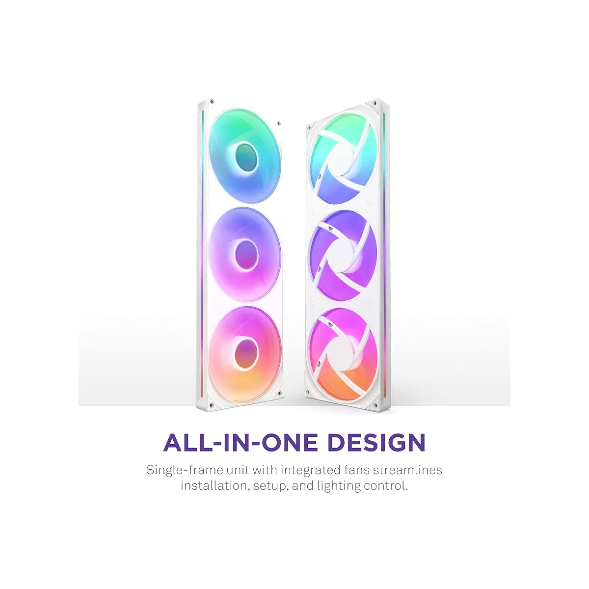 NZXT F420 RGB Core Fan (Single Frame) - White - RF-U42HF-W1 view 2