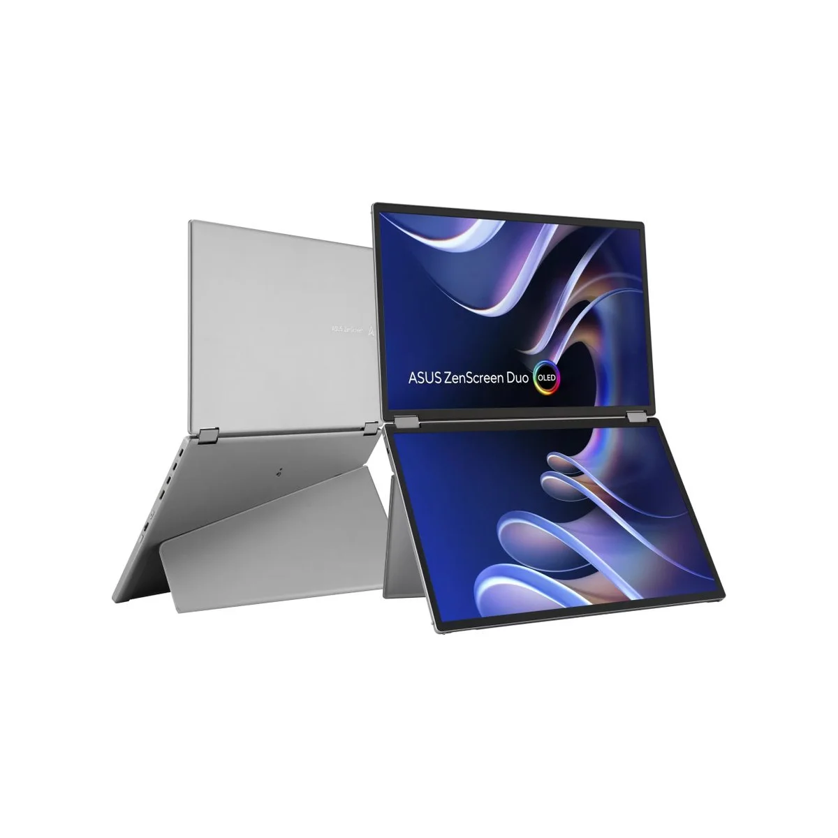 ASUS ZenScreen Duo OLED MQ149CD 14" FHD Portable Monitor (1ms, 60Hz, OLED, Silver) - 90LM0AKV-B01N70