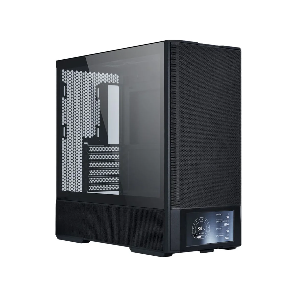 Lian Li LANCOOL 207 LCD Tempered Glass Digital ATX Gaming Case - Black - G99.LAN207DX.00