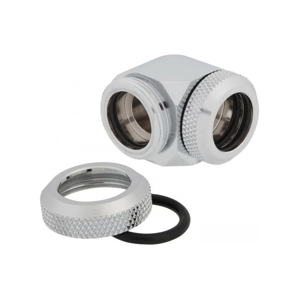CORSAIR Hydro X Series XF Hardline 90° 14mm OD Fitting Twin Pack — Chrome - CX-9052014-WW view 4