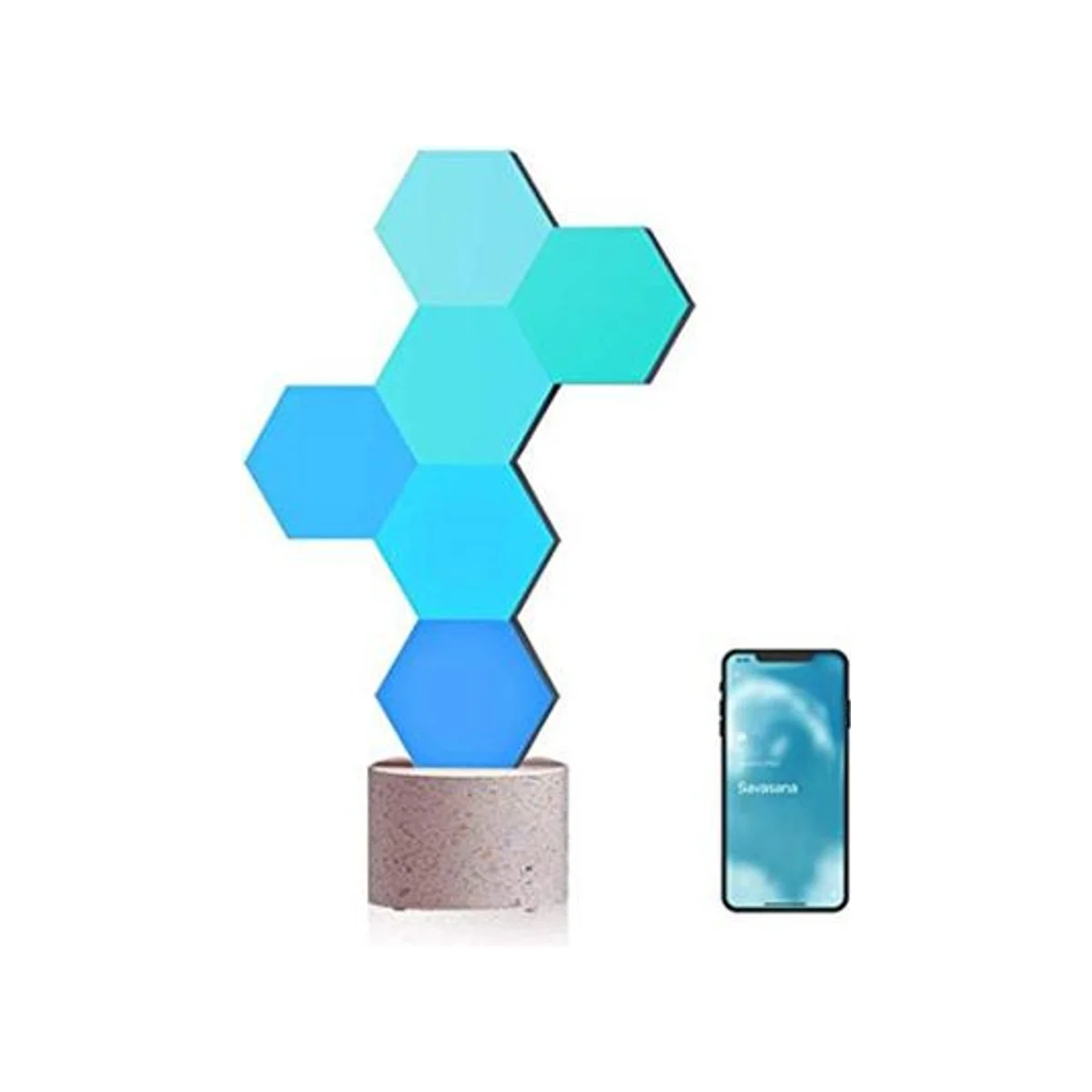 LifeSmart ColoLight Pro 6 Pack Starter Kit With Stone Base Smart Lighting (16 Million Colors, Wi-Fi) - CL-LS165 view 4