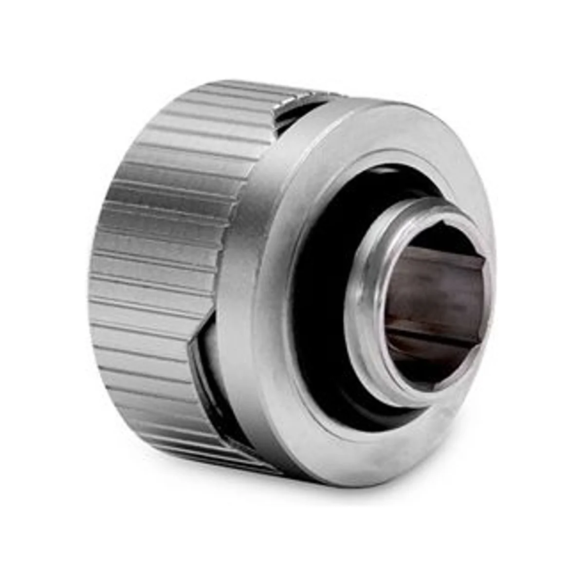 EKWB EK-Quantum Torque HDC 16 - Satin Titanium Hard Tube Compression Fittings (16mm OD, Satin Silver) - 3831109823804 view 3
