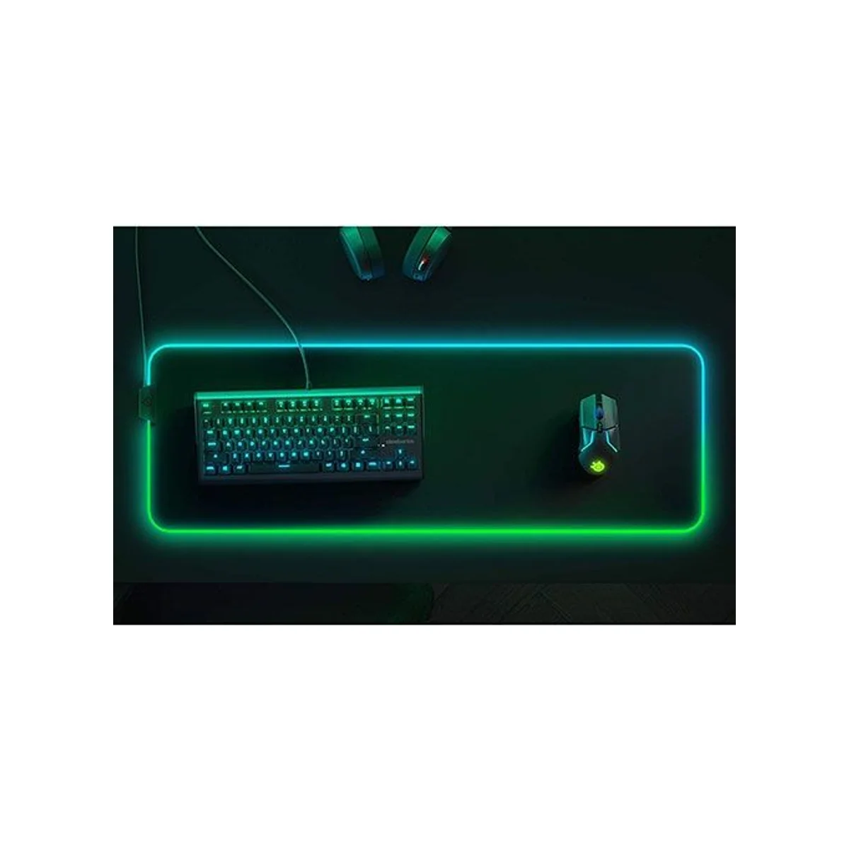 SteelSeries QcK Gaming Surface XL RGB Prism Cloth Mouse Pad (Black, 2-Zone RGB, Never-Slip Base) - 63826 view 2