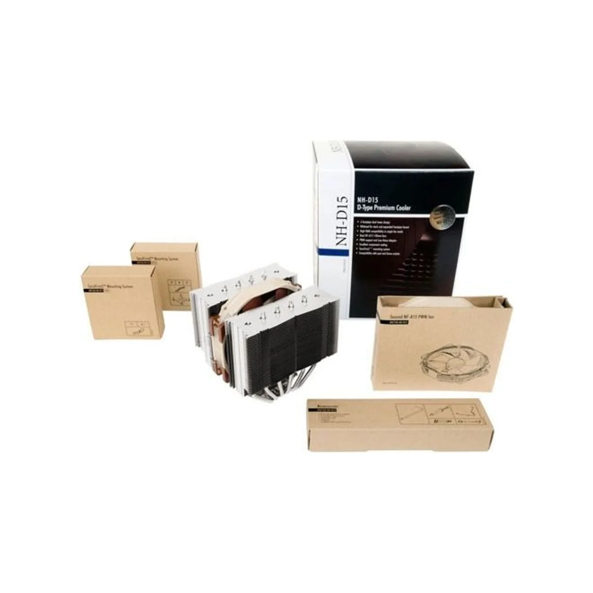 Noctua NH-D15 D-Type Premium CPU Cooler with 2x NF-A15 PWM 140mm Fans - Brown - NH-D15 view 4