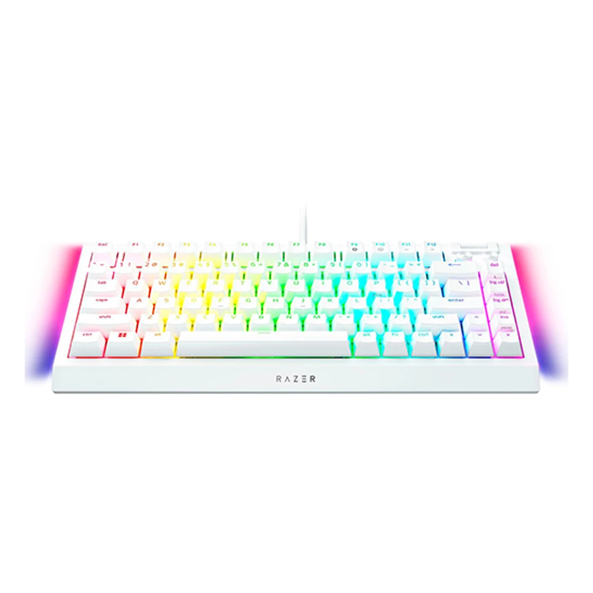 Razer BlackWidow V4 75% Wired Orange Switch Gaming Keyboard - White | RZ03-05001700-R3M1 view 3